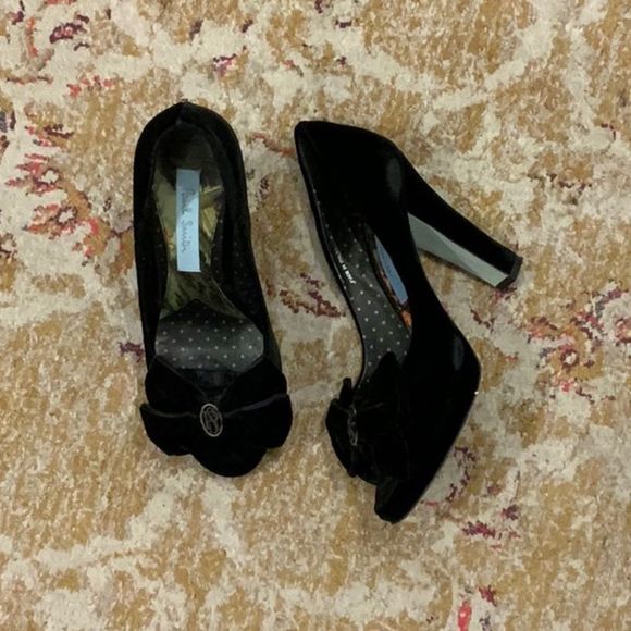Paul Smith velvet peep toe heels - Picture 1 of 11